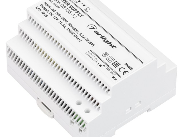 Блок питания ARV-DR135-12 (12V, 11.3A, 135W) (Arlight, IP20 DIN-рейка) фото:3