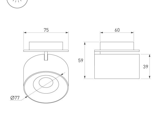 Модуль светодиодный PLURIO-LAMP-R77-9W Warm3000 (CHR, 36 deg, 2-2, 38V, 200mA) (Arlight, Металл) фото:3