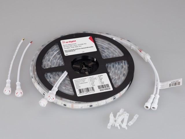 Лента герметичная SPI-PFS-B60-12mm 12V RGB-PX3 (14.4W/m, IP68, 5060, 5m) (Arlight, бегущий огонь) фото:5