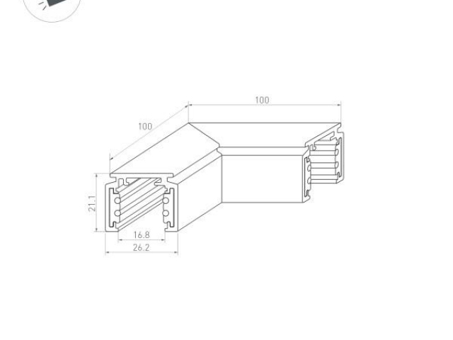 Коннектор угловой MAG-ORIENT-CON-2620-L90 (BK) (Arlight, IP20 Металл, 3 года) фото:4