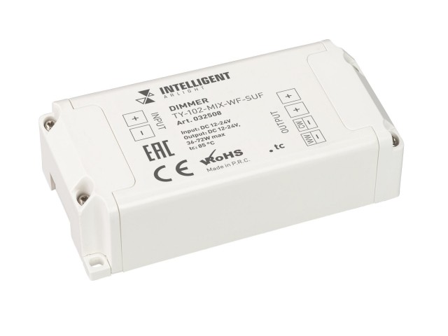 INTELLIGENT ARLIGHT Диммер TY-102-MIX-WF-SUF (12-24V, WI-FI, 433MHz, 2x3A) (IARL, IP20 Пластик, 3 года) фото:1