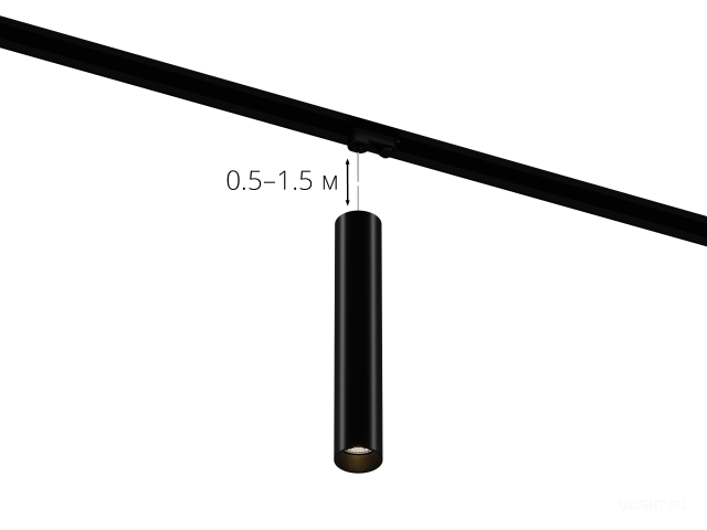 Подвесной трековый светильник HOKASU Tube Hang TR4 (55-320/ral9005 – 10w/2790/38deg) фото:1