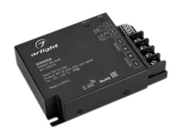 Диммер SMART-D6-DIM (12-24V, 1x20A, 2.4G) (Arlight, IP20 Металл, 5 лет) фото:2