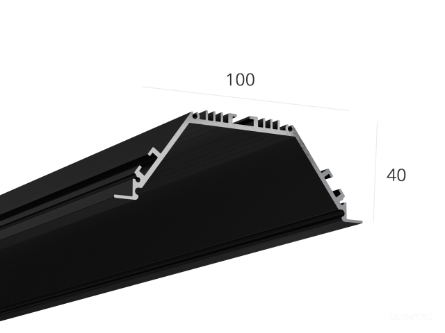 Алюминиевый LED профиль LINE 10040 IN ral9005 LT70 (с экраном) — 3000мм фото:1