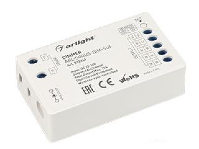 Диммер ARL-SIRIUS-DIM-SUF (12-24V, 4x4A, 2.4G) (Arlight, IP20 Пластик, 3 года) фото:3