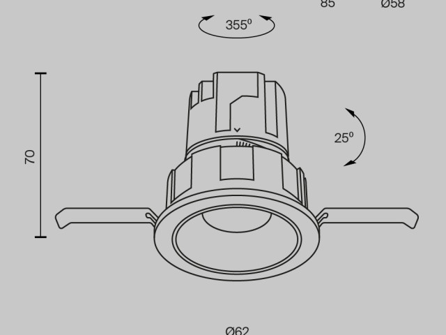 Встраиваемый светильник Technical DL057-7W3K-B фото:1