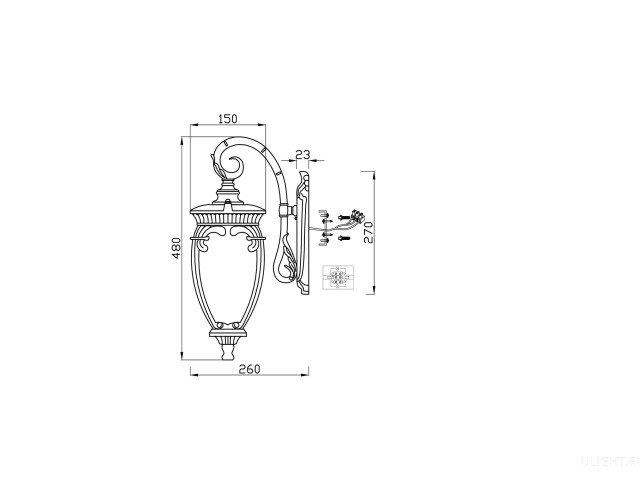 Настенный светильник (бра) Outdoor O414WL-01BZ фото:6