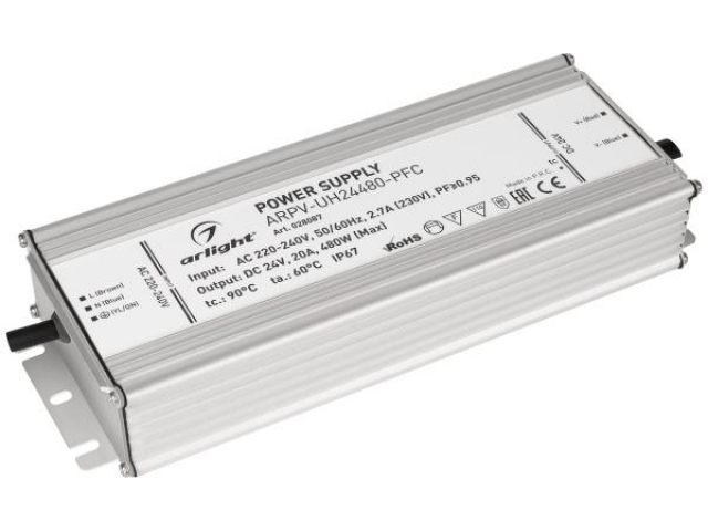 Блок питания ARPV-UH24480-PFC (24V, 20A, 480W) (Arlight, IP67 Металл, 7 лет) фото:2