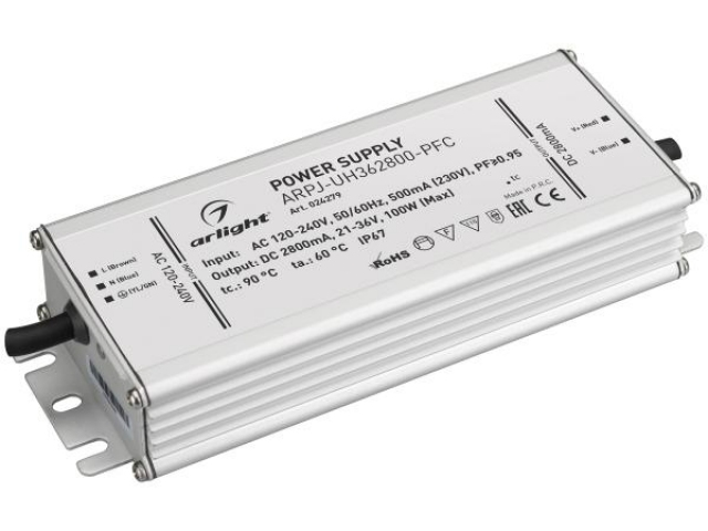 Блок питания ARPJ-UH362800-PFC (100W, 2.8A) (Arlight, IP67 Металл, 7 лет) фото:6