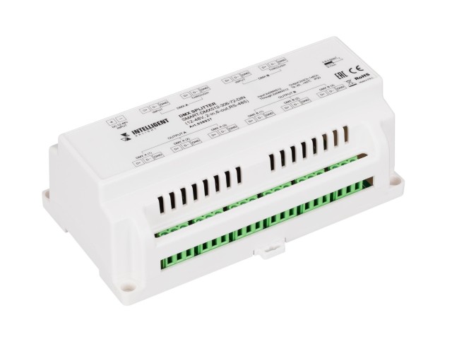 INTELLIGENT ARLIGHT Сплиттер SMART-DMX512-306-72-DIN (12-48V, 2-in, 6-out, RS-485) (IARL, IP20 Металл, 5 лет) фото:1