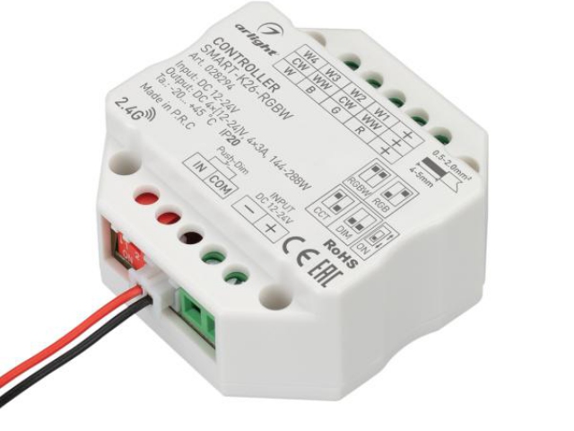 Контроллер SMART-K26-RGBW (12-24V, 4x3A, 2.4G) (Arlight, IP20 Пластик, 5 лет) фото:3