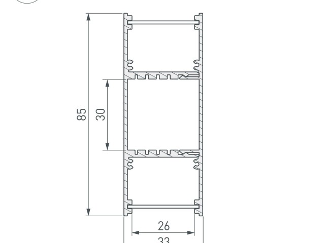 Профиль ARH-WALL-3385-DUAL-2000 ANOD (Arlight, Алюминий) фото:3