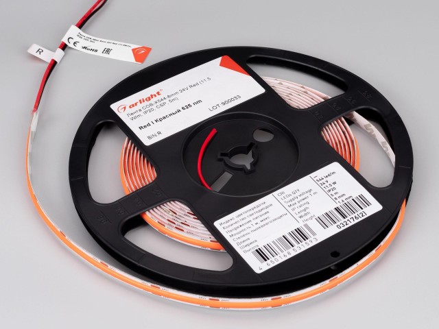 Лента COB-X544-8mm 24V Red (11.5 W/m, IP20, CSP, 5m) (Arlight, 11.5 Вт/м, IP20) фото:6