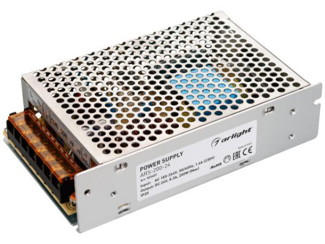 Блок питания ARS-200-24 (24V, 8.3A, 200W) (Arlight, IP20 Сетка, 2 года) фото:4