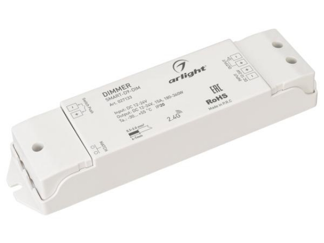 Диммер SMART-D9-DIM (12-24V, 1x15A, 2.4G) (Arlight, IP20 Пластик, 5 лет) фото:2