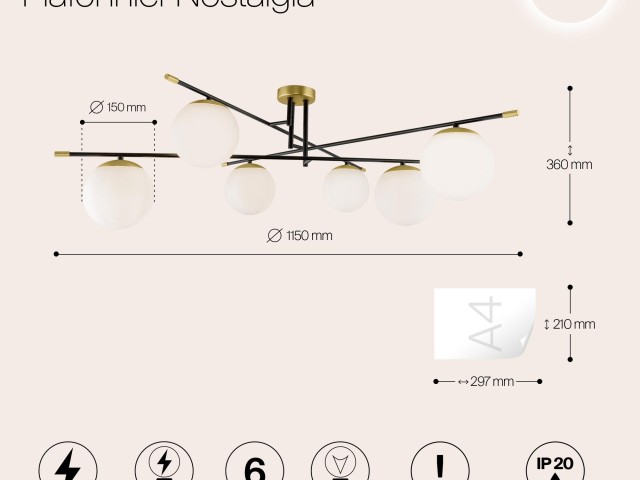 Потолочный светильник Maytoni MOD048CL-06G фото:12