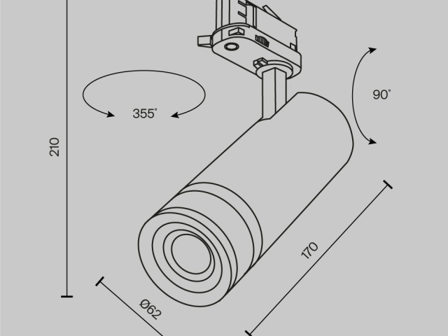 Трековый светильник Technical TR198-3-20W4K-Z-W фото:8