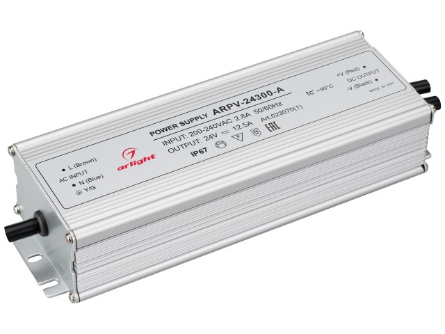 Блок питания ARPV-24300-A (24V, 12.5A, 300W) (Arlight, IP67 Металл, 3 года) фото:1