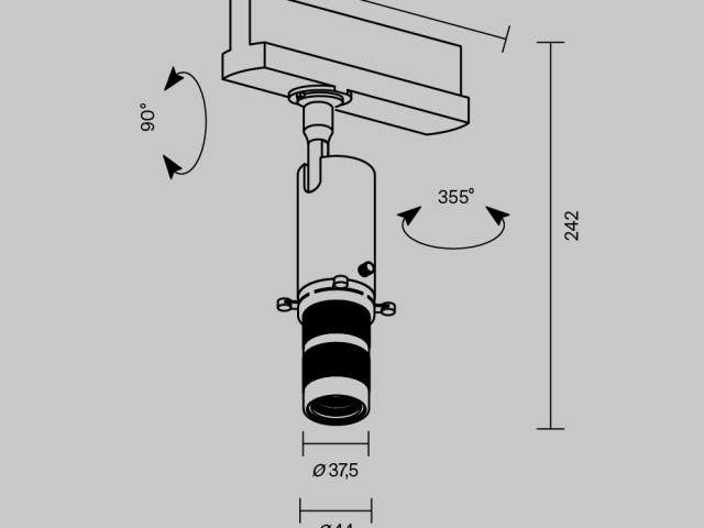 Трековый светильник Technical TR108-3-10W4K-B фото:2