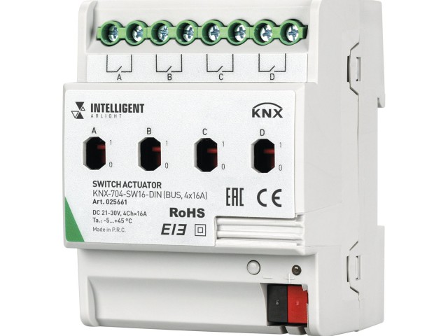 INTELLIGENT ARLIGHT Релейный модуль KNX-704-SW16-DIN (BUS, 4x16A) (Arlight, IP20 Пластик, 2 года) фото:7