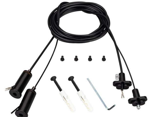 Подвес токопроводящий ARL-2x2m Set BLACK (Pad 15x2mm, 2x20AWG) (Arlight, провод 2x0.5) фото:1