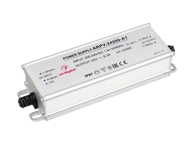 Блок питания ARPV-24200-A1 (24V, 8.3A, 200W) (Arlight, IP67 Металл, 3 года) фото:10