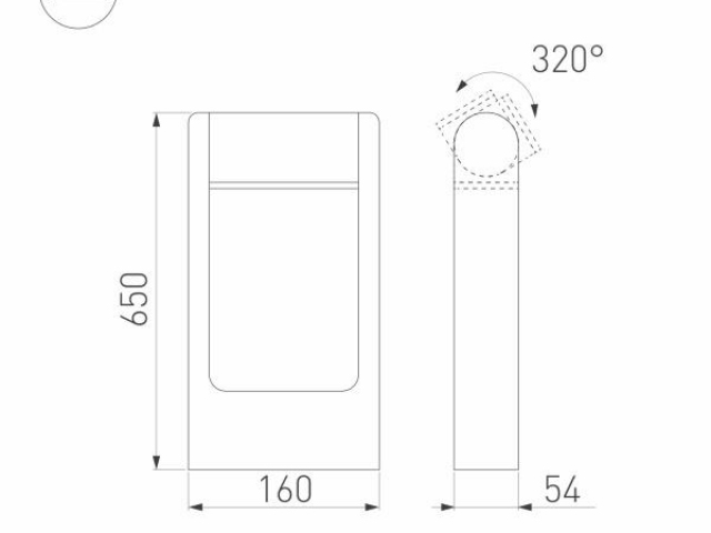 Светильник LGD-PATH-FRAME-ROTARY-H650-6W Warm3000 (GR, 111 deg, 230V) (Arlight, IP65 Металл, 3 года) фото:7