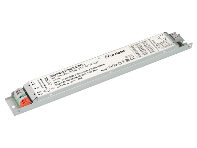 Блок питания ARJ-SP-120-LINEAR-PFC-DALI2-ADJ (120W, 80-330V, 0.3-0.7A) (Arlight, IP20 Металл, 5 лет) фото:1