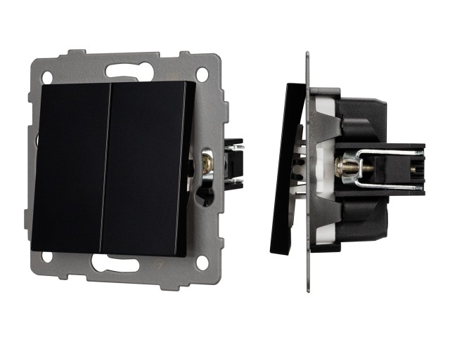 Механизм выключателя двухклавишный проходной SWT-MKP2-PL-BK-V (250V, 10A) (Arlight, -) фото:2