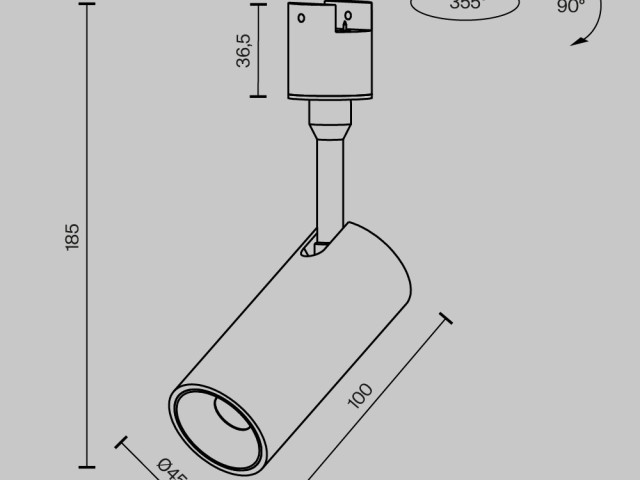 Трековый светильник Technical TR163-1-10W3K-M-B фото:2