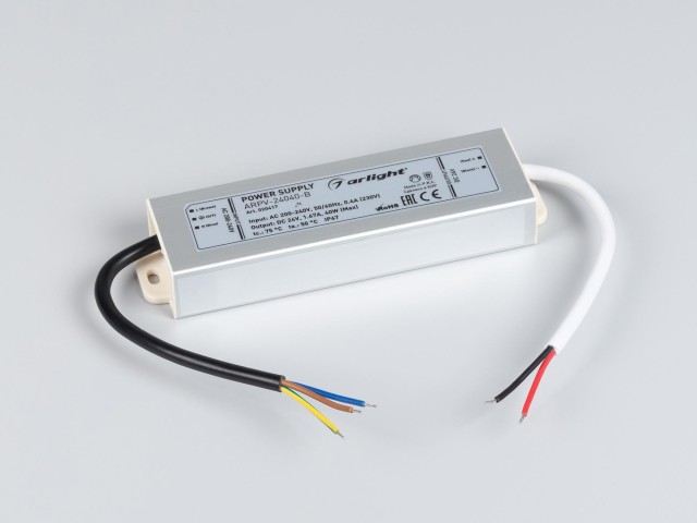 Блок питания ARPV-24040-B (24V, 1.7A, 40W) (Arlight, IP67 Металл, 3 года) фото:4