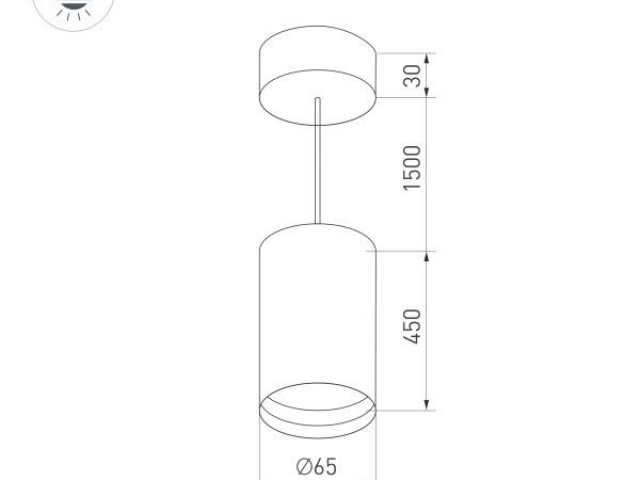 Корпус SP-POLO-HANG-LONG450-R65 (BK, 1-3, 200mA) (Arlight, IP20 Металл, 3 года) фото:2