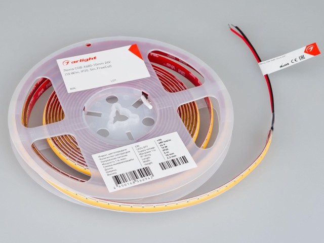 Лента COB-X480-10mm 24V Warm3000 (10 W/m, IP20, 5m, FreeCut) (Arlight, Свободная резка) фото:2