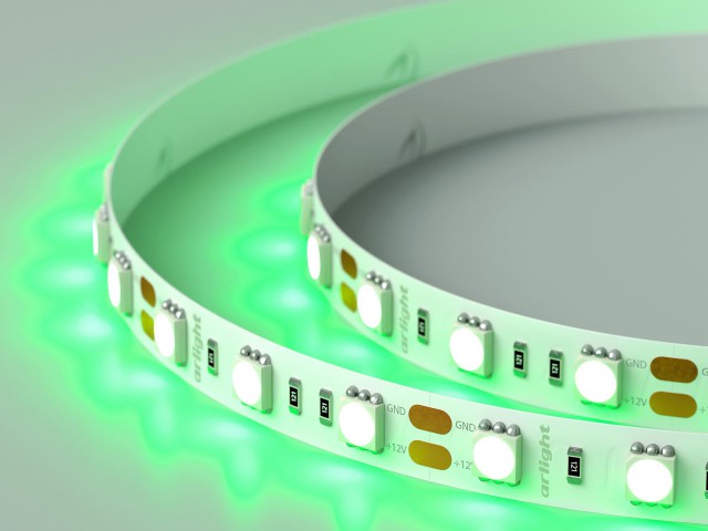 Лента RT 2-5000 12V Green 2x (5060, 300 LED, LUX) (Arlight, 14.4 Вт/м, IP20) фото:10