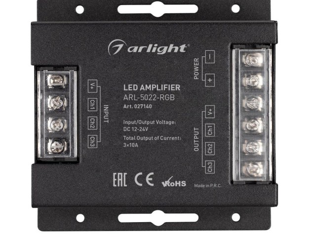 Усилитель ARL-5022-RGB (12-24V, 3x10A, 360-720W) (Arlight, IP20 Металл, 3 года) фото:5