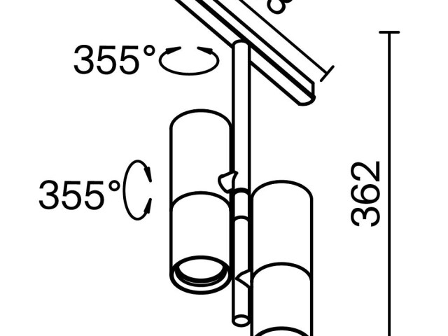Трековый светильник Technical TR005-4-2X12W-DS-B фото:6