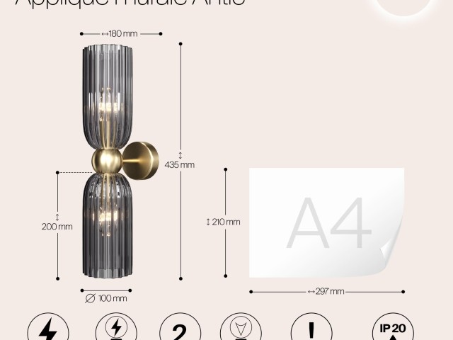Настенный светильник (бра) Maytoni MOD302WL-02GR фото:7