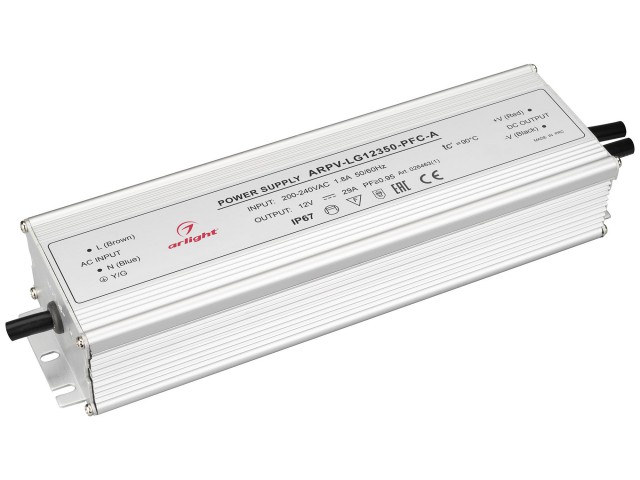 Блок питания ARPV-LG12350-PFC-A (12V, 29.0A, 350W) (Arlight, IP67 Металл, 5 лет) фото:1