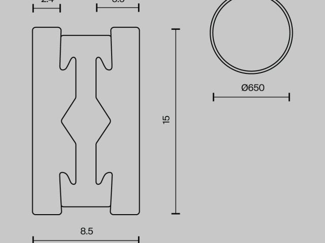 Шинопровод накладной/подвесной Technical TRX154-R-D650-PT фото:3