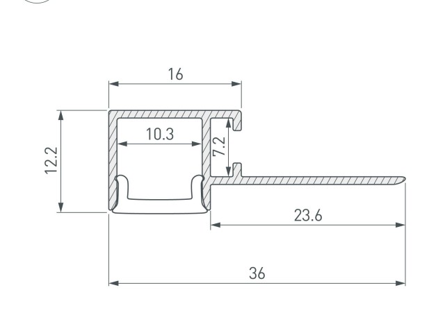 Профиль FANTOM-W12-EDGE-2000 ANOD (Arlight, Алюминий) фото:2