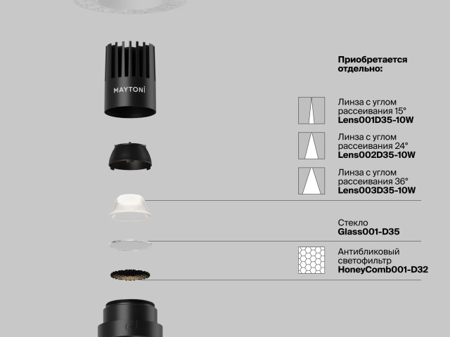 Встраиваемый светильник Technical DL119-10W-3K-TRS-B фото:6