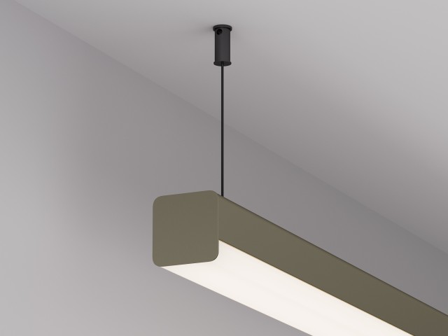 Профиль с экраном LINE-D-3030-2000 SQUARE OLIVE GREY+OPAL  (Arlight, Алюминий) фото:2