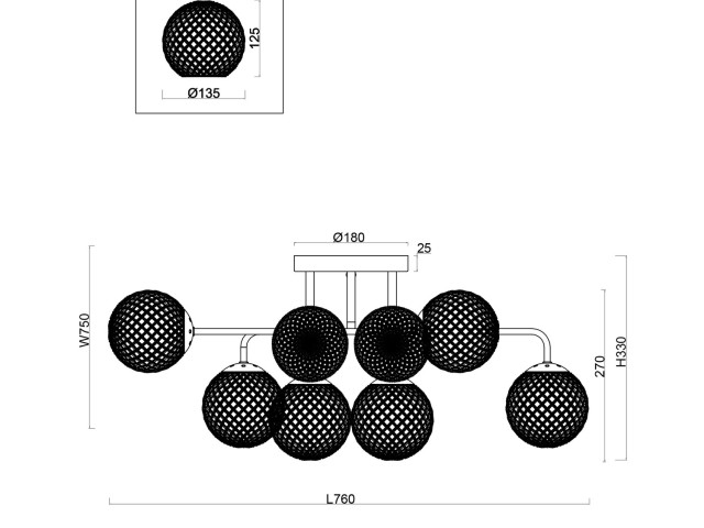 Люстра Freya FR8016PL-08BBS фото:1