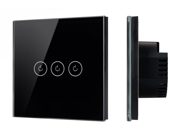 Выключатель сенсорный SWT-OMALI-S03-ZB-BK (250V, 10A, Zigbee) (Arlight, Стекло) фото:2