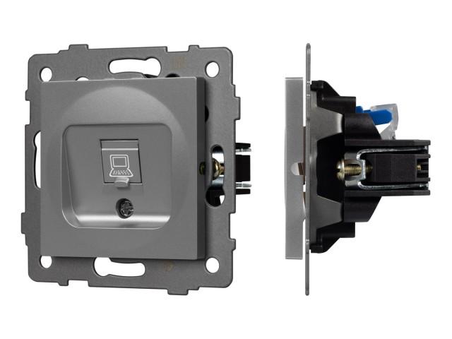 Механизм компьютерной розетки SCT-MPC1-PL-GR-V (RJ-45, CAT6) (Arlight, -) фото:2