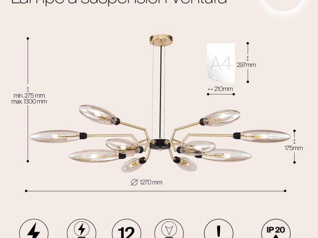 Подвесной светильник Maytoni MOD012CL-12G фото:4