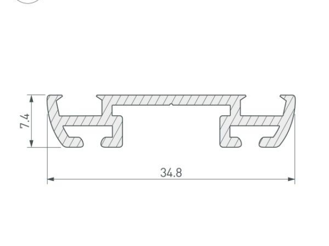 Профиль-держатель PHS-A-BASE-H7.4-2000 ANOD (Arlight, Алюминий) фото:3