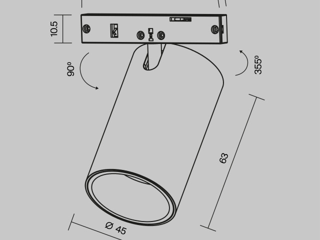 Трековый светильник Technical TR187-1-9W4K-M-B фото:8