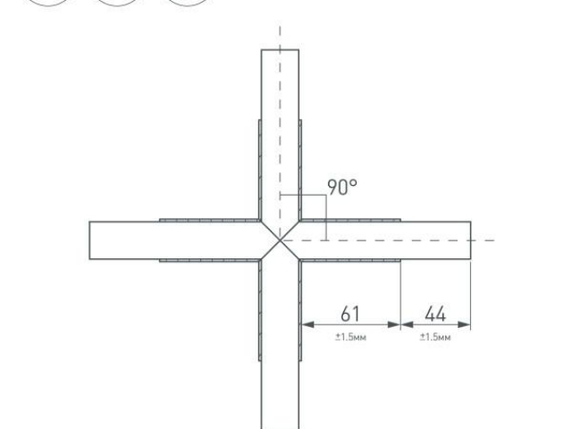 Крестовина PLS-LOCK-H25-Х90 (с экраном MAT-L) (Arlight, Металл) фото:5