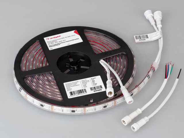 Лента герметичная DMX-PS-B60-12mm 12V RGB-PX3 (14 W/m, IP67, 5060, 5m) (Arlight, -) фото:5